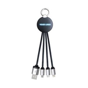 Mukree — 3-in-1 charging cable with light-up logo