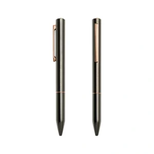Contra — Gun Metal Finish Ball Pen with Grooves & Copper Accents