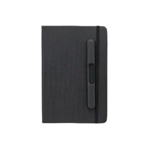 ZENRIX | 11642BK PU + RPET Look Notebook with Mobile Pen Holder Black