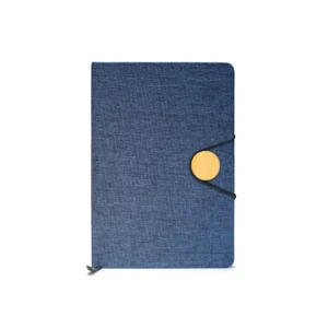 BAMBEG | 11641BL RPET + Bamboo Button Notebook – Dual-Tone Executive Journal Blue