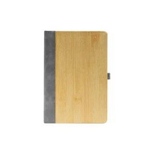 Ecovin | 11627GR Promotional PU Notebook with Bamboo Finish Gray