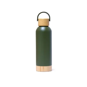 Vellrix | 11470GN Insulated Bottle With Bamboo Lid Green