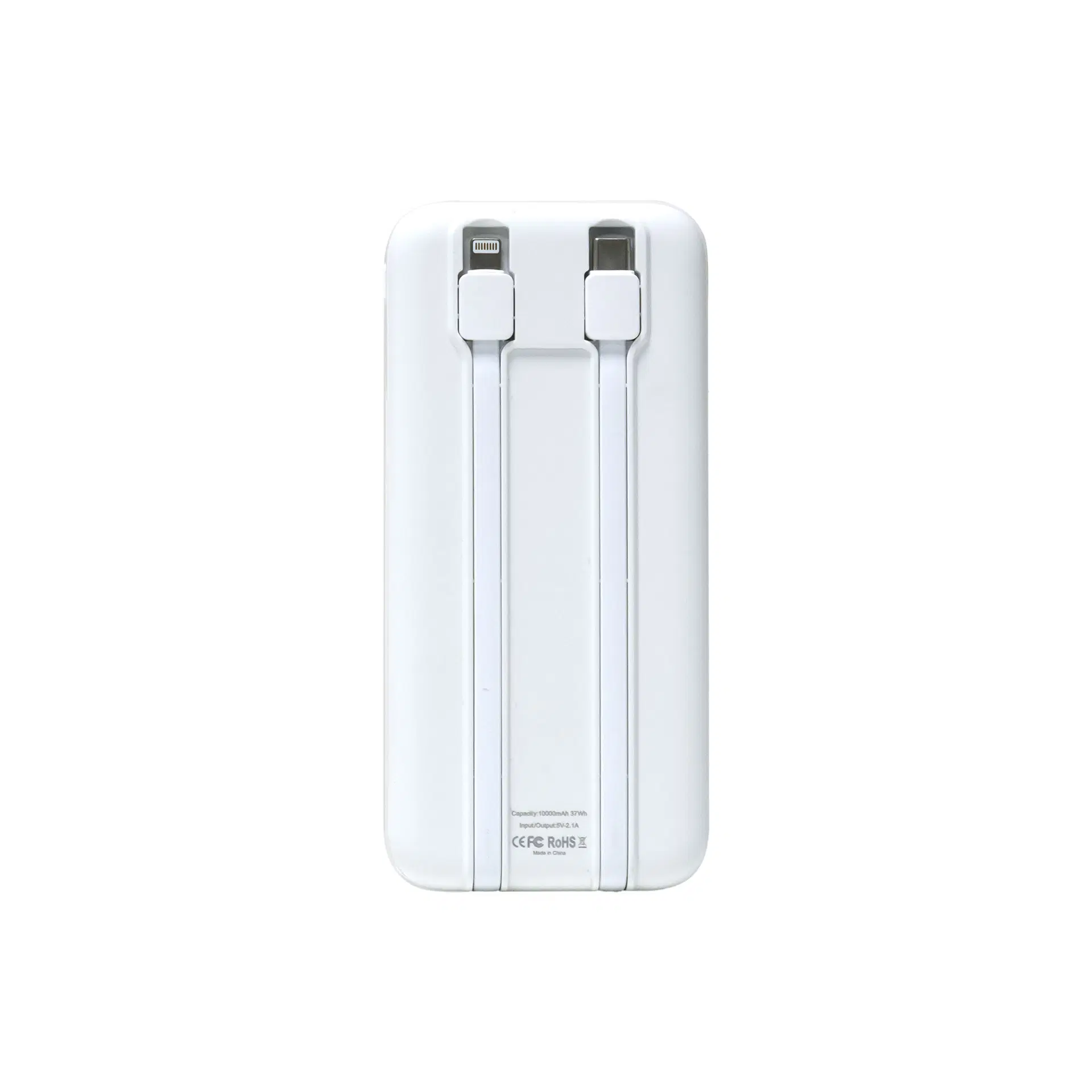 Zyrgo | 11604WT 10000mAh Dual Cable Power Bank with Digital Display White - Image 2