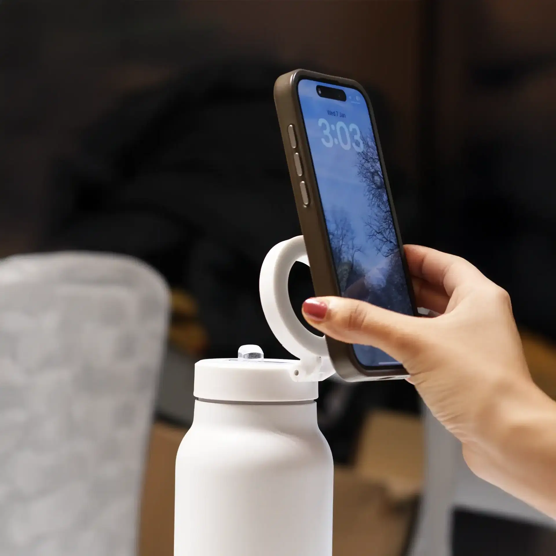 SPL+ | 11651WT Magnetic Compatible Insulated Water Bottle White - Image 5