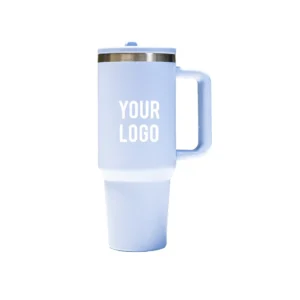 Jumbo | 11586BL Double Walled Tumbler With Handle And Flip Straw Ice Blue