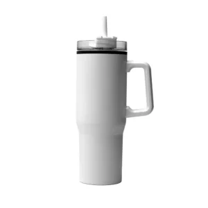 Griple | 11608WT White Tumbler with Straw and Handle
