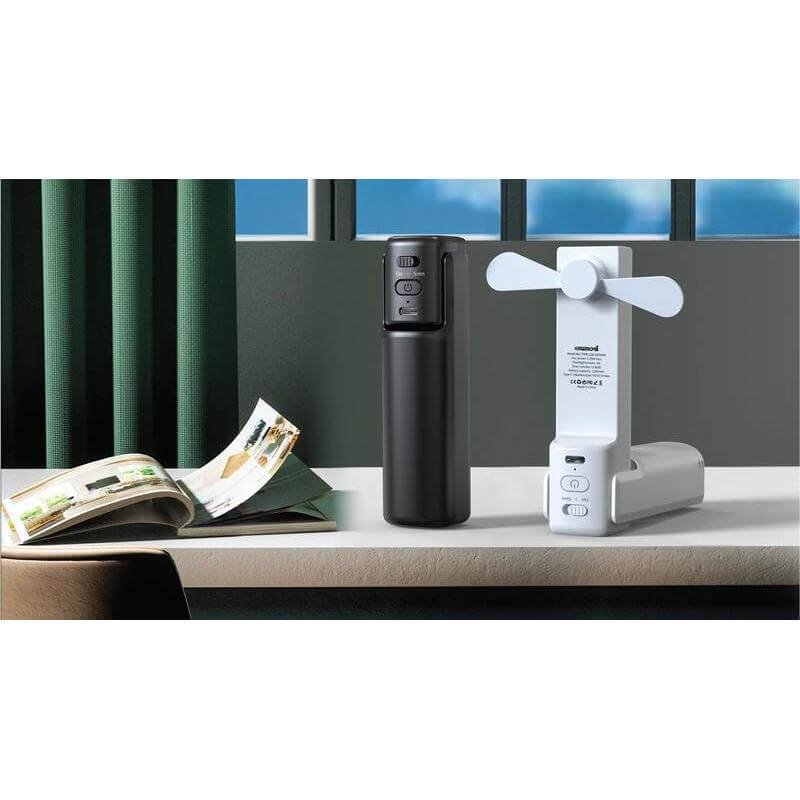ZEPHYR - @memorii 4-in-1 Fan Powerbank, Safety Alarm & Torch - Black - Image 4