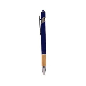 Unkox | 11505BL Metal Pen With Stylus and Bamboo Grip Blue