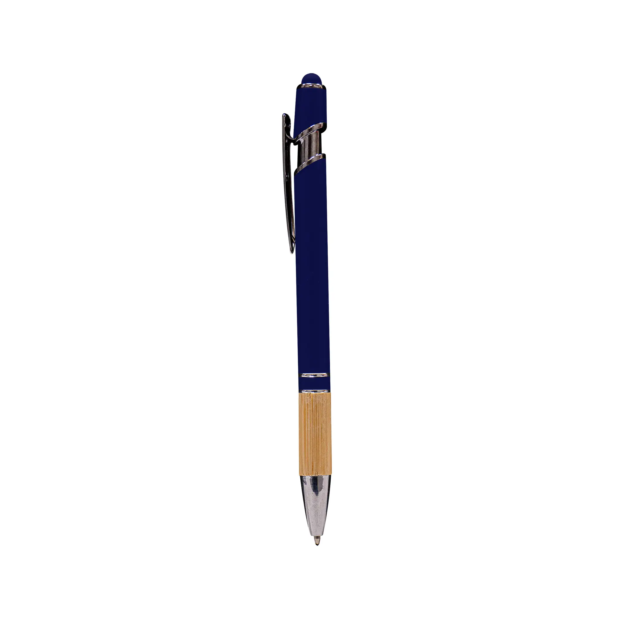 Unkox | 11505BL Metal Pen With Stylus and Bamboo Grip Blue