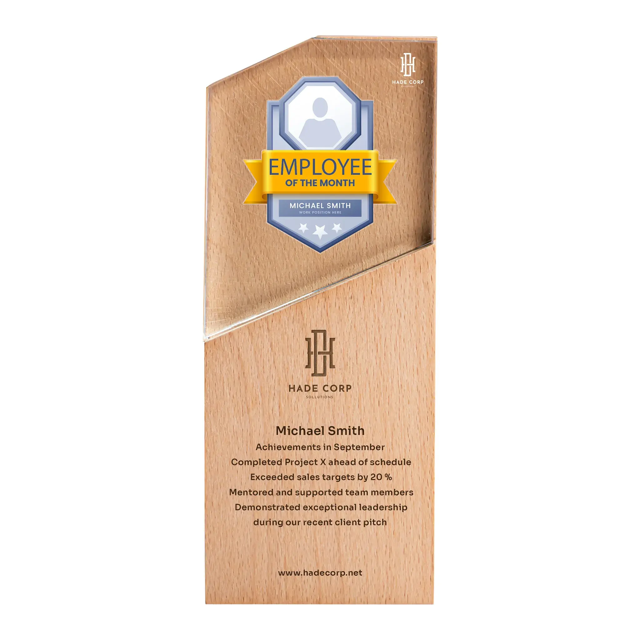 Xylo | 11483 Wood & Crystal Trophy - Image 2