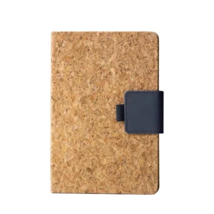 Hartil | 11522BK Cork Notebook with Magnetic Closure and Pen Holder Black