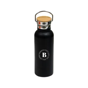 Gerlin | 11280BK Insulated Bottle With Bamboo Cap Black
