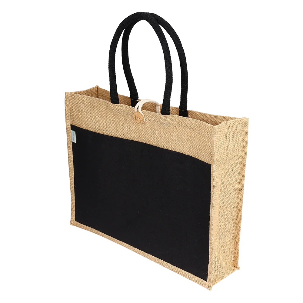 Jute canvas bag 225gsm BLACK - Image 5