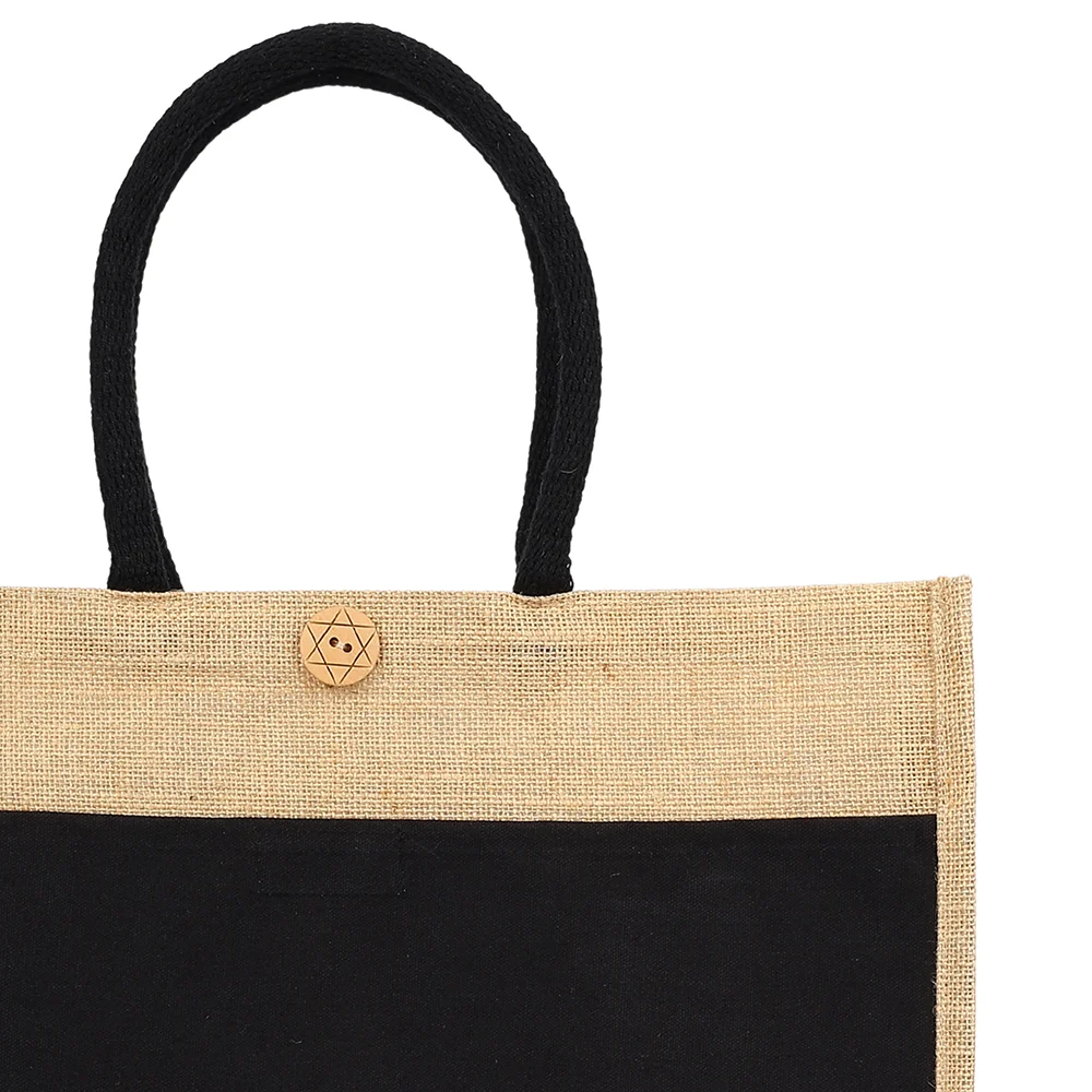 Jute canvas bag 225gsm BLACK - Image 7