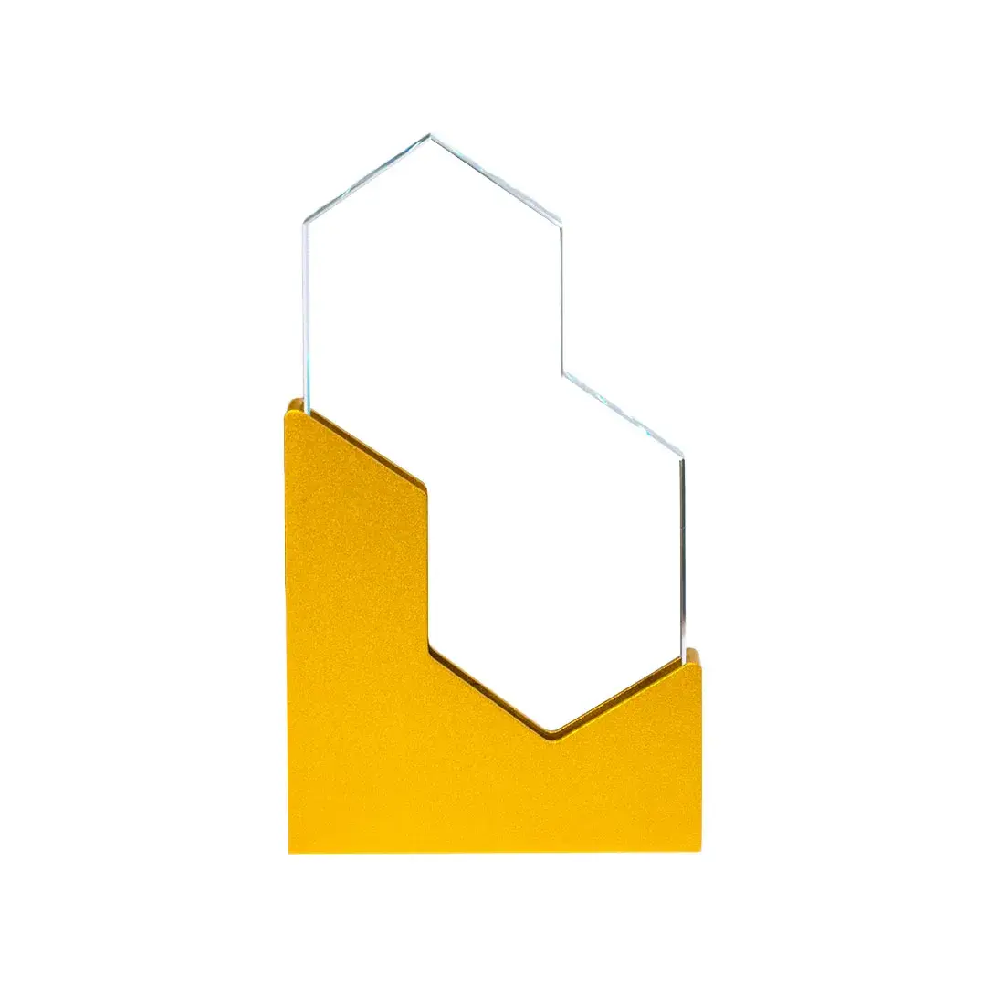Oxen | 11573 Trophy Metal Glass Hexagon shape - Image 4