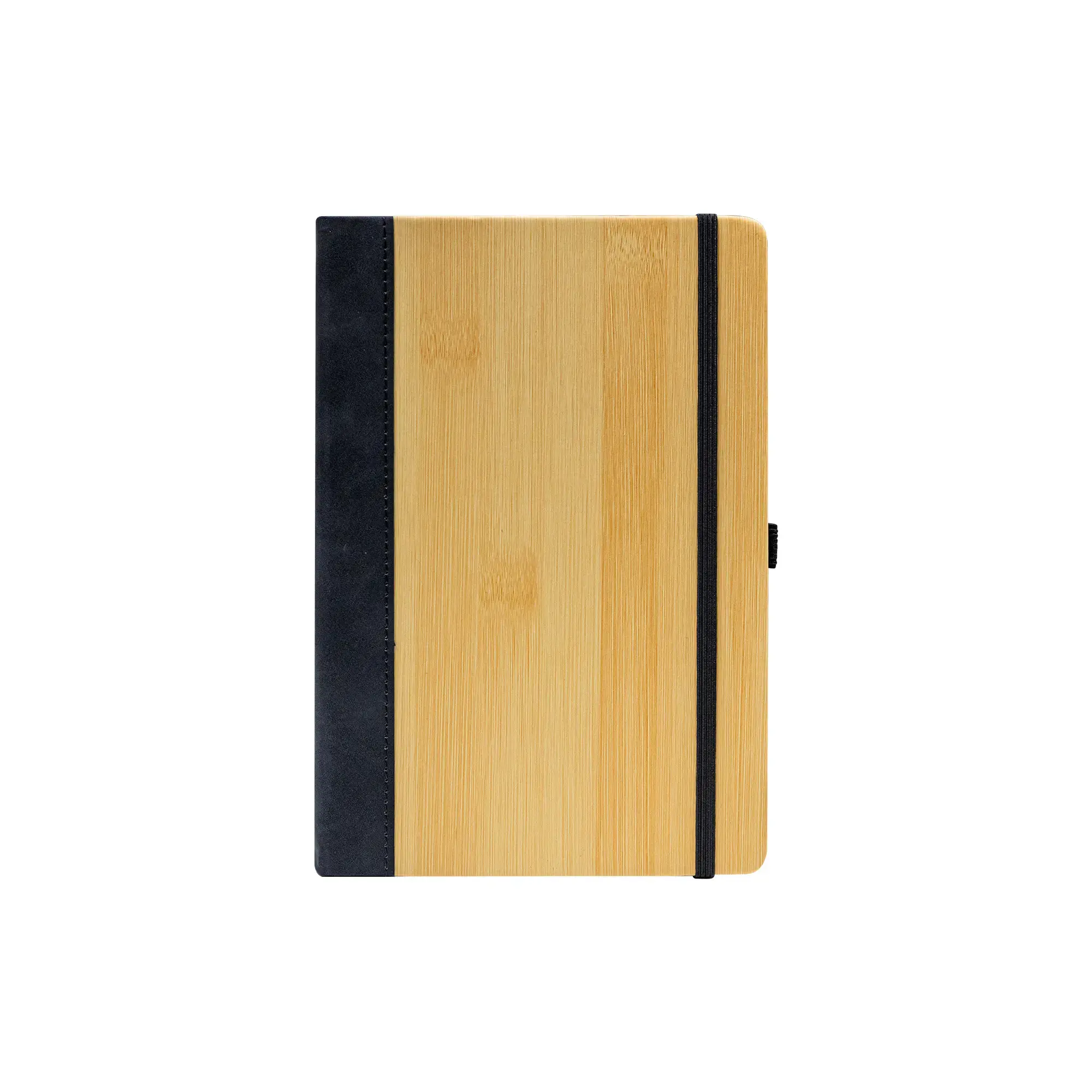 Ecovin | 11627BK Promotional PU Notebook with Bamboo Finish Black - Image 3