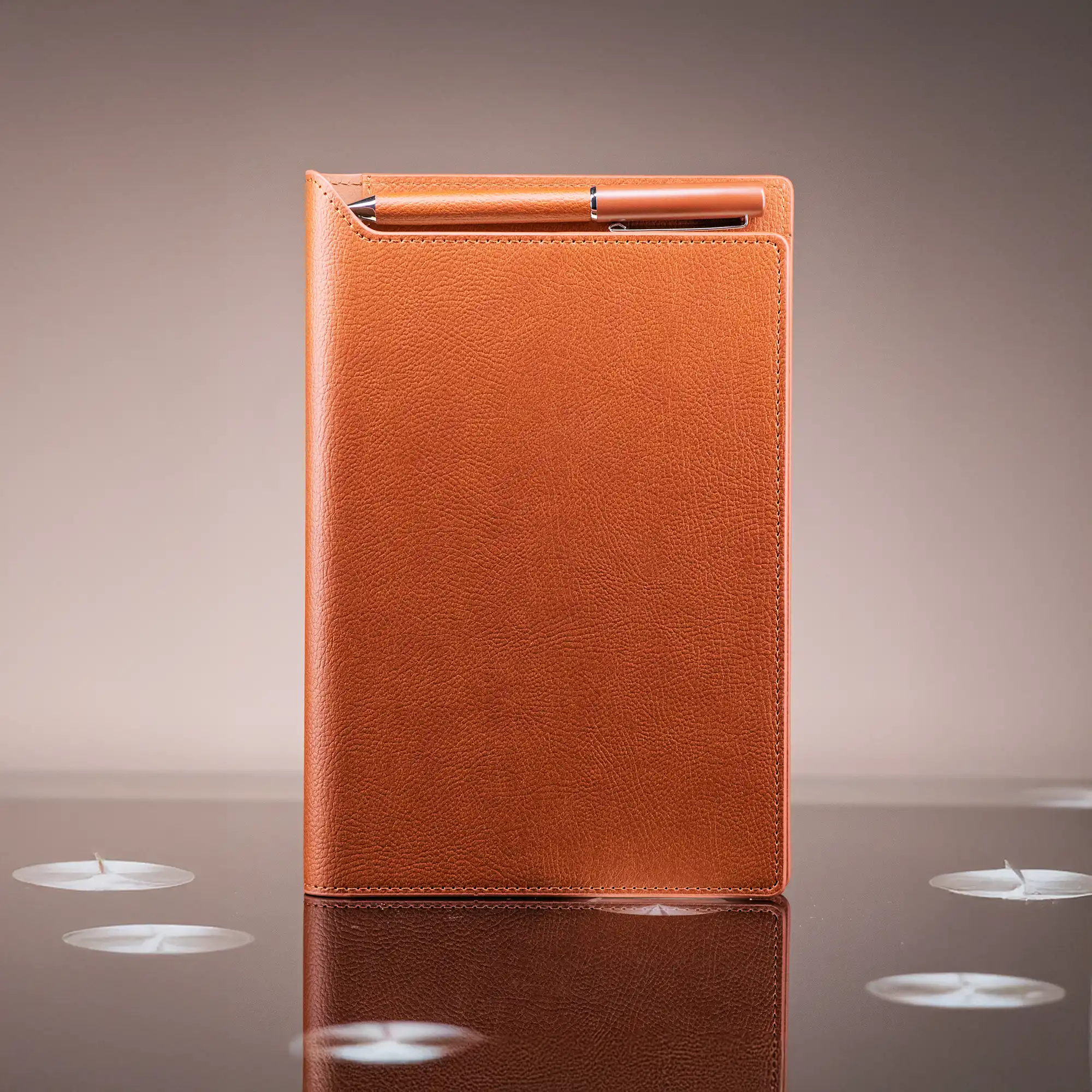 REXORA | 11653BR Maison Valer Executive Organizer with Magnetic Pen Holder Brown - Image 3