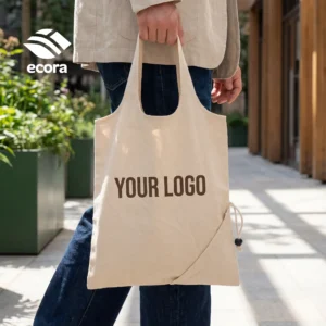 Folva | 11668 Ecora Foldable Canvas Shopping Bag — 140 GSM Natural