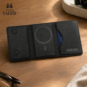 MAGTEC | 11659BK Executive Leather MagSafe Card Holder Black