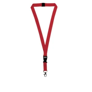 Lanyix | 11137RD Lanyard With Buckle Metal Hook And Safety Clip Red