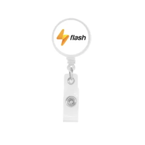 RBR | 11124WT Plastic badge reel with big round surface White