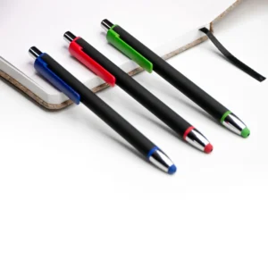 Nynox | 11318BL Black Metal Pen With Color Stylus And Clip Blue
