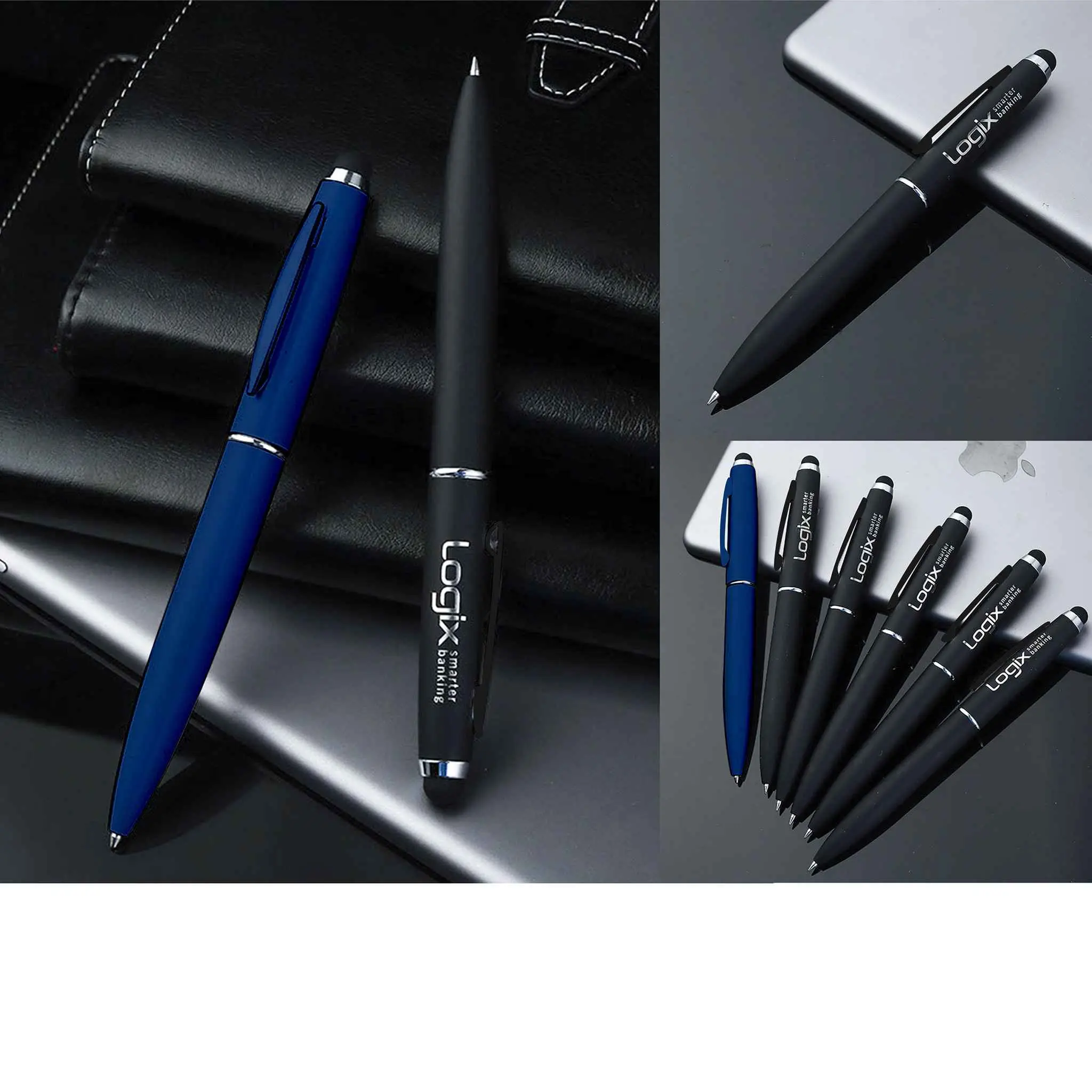 Gloxar | 11442BL Blue Metal pen with stylus Matt finish