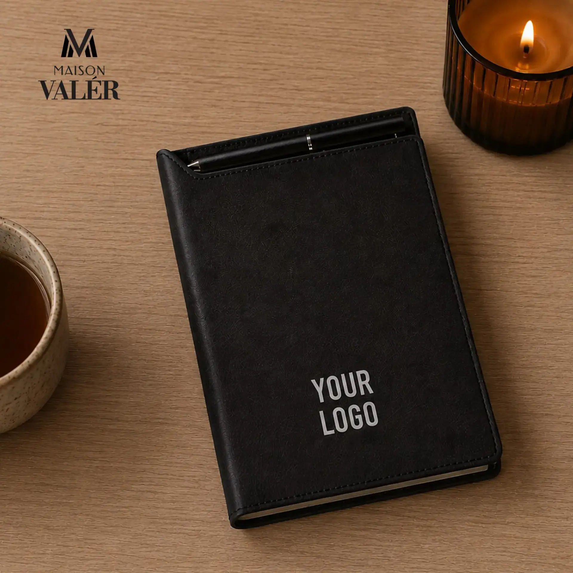 REXORA | 11653BK Maison Valer Executive Organizer with Magnetic Pen Holder Black - Image 2