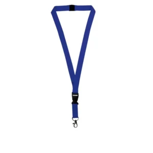 Lanyix | 11137BL Lanyard With Buckle Metal Hook And Safety Clip Blue