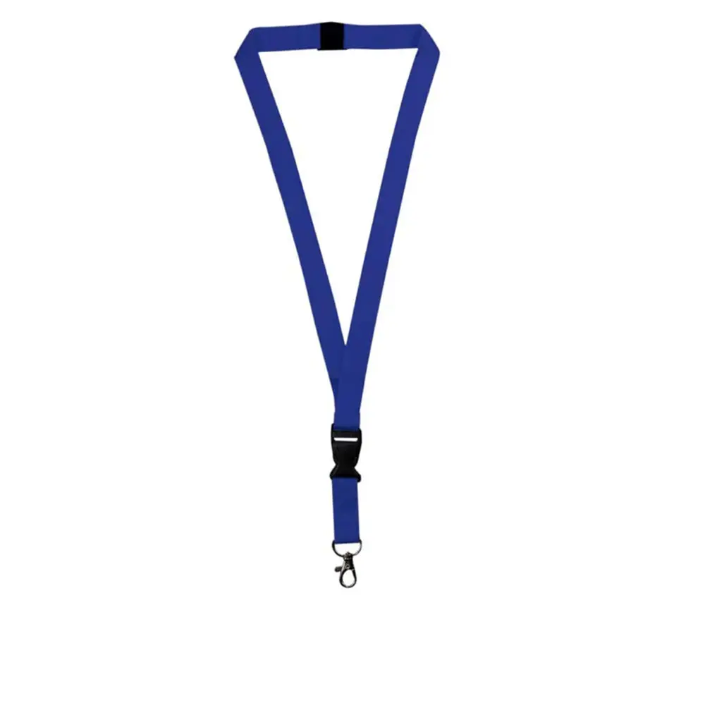 Lanyix | 11137BL Lanyard With Buckle Metal Hook And Safety Clip Blue