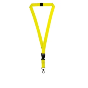 Lanyix | 11137YL Lanyard With Buckle Metal Hook And Safety Clip Yellow