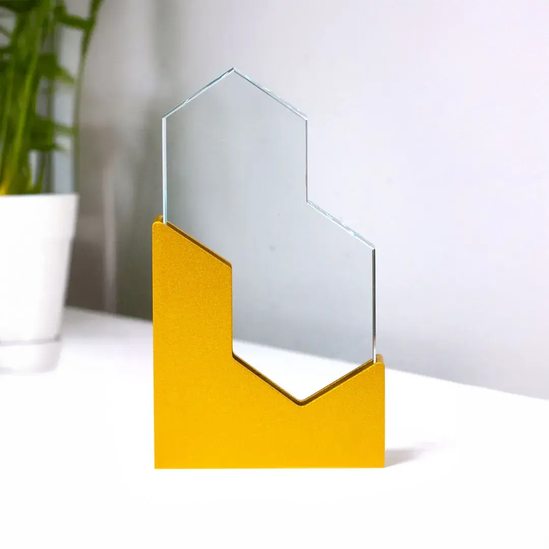 Oxen | 11573 Trophy Metal Glass Hexagon shape - Image 2