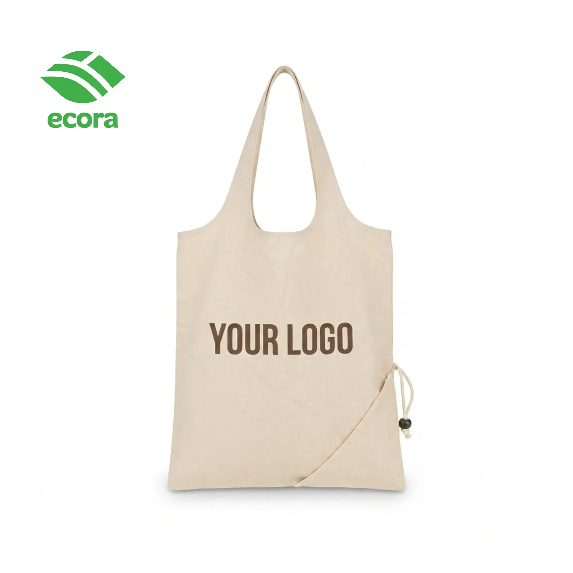Folva | 11668 Ecora Foldable Canvas Shopping Bag — 140 GSM Natural - Image 4