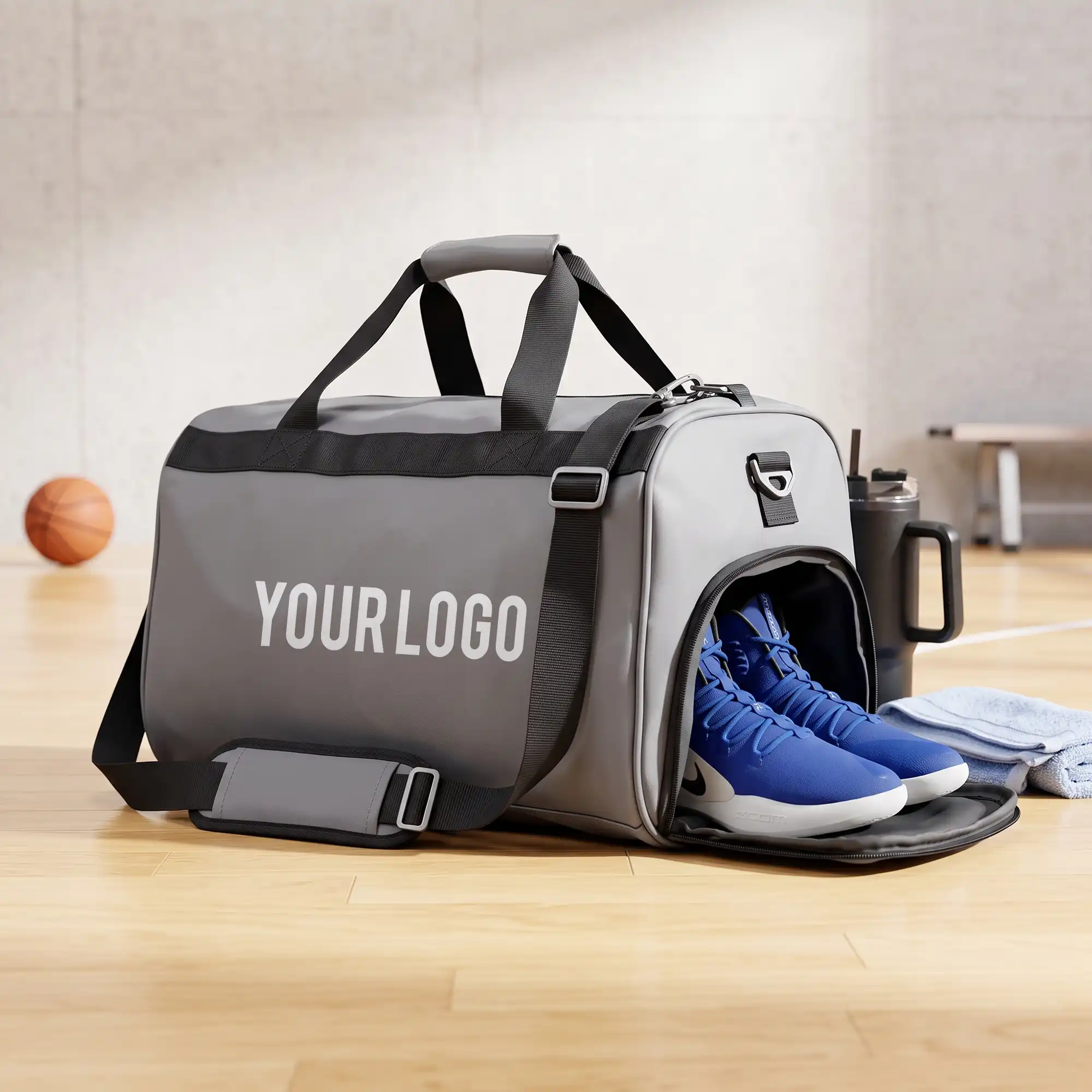 TRX-6 | 11630 Premium Travel Duffle Bag Gray - Image 5