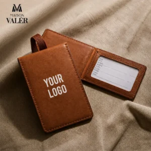 LETHEG | 11658BR Premium Leather Luggage Tag Brown