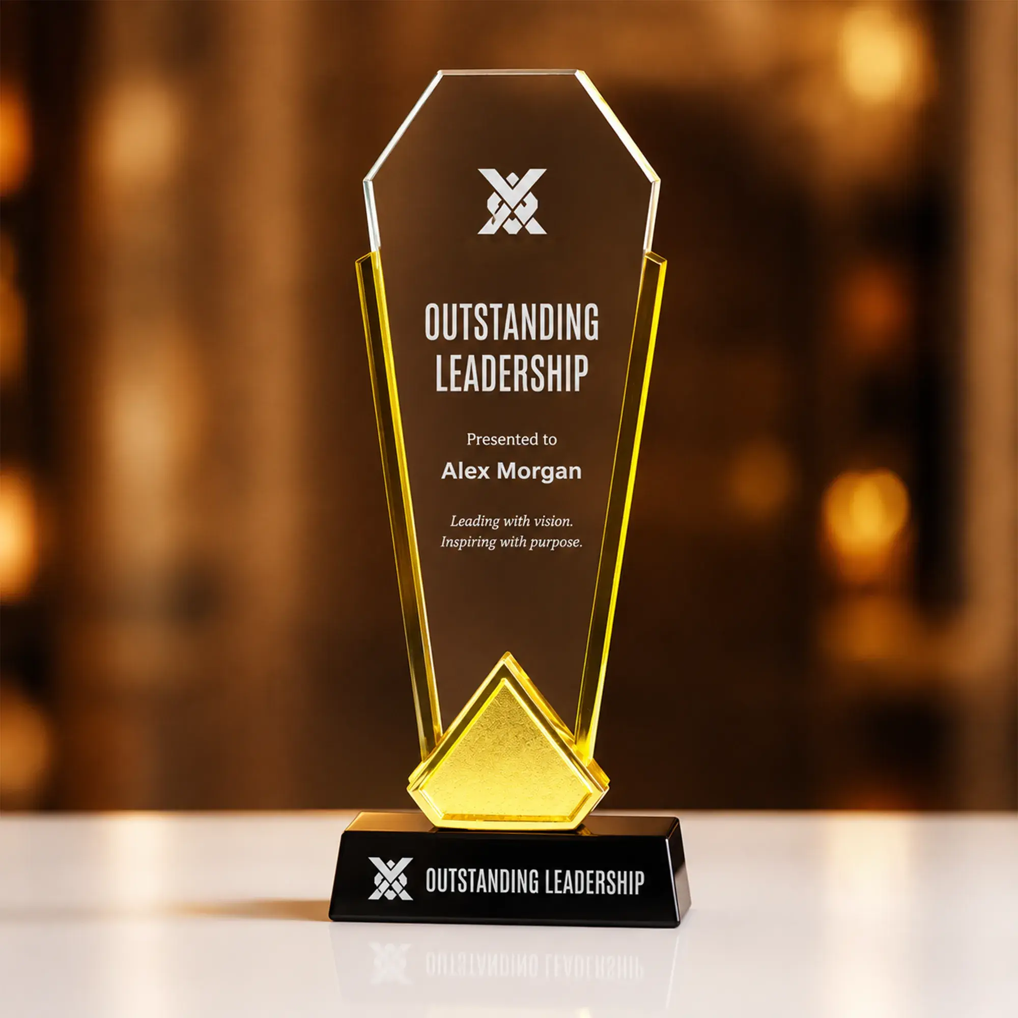 Aentur | 11574GL Trophy with Gold Edge and Black Base