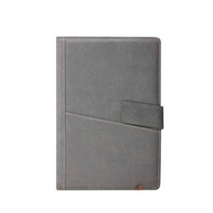 Aion | 11329GR Leather Notebook with Pocket Gray