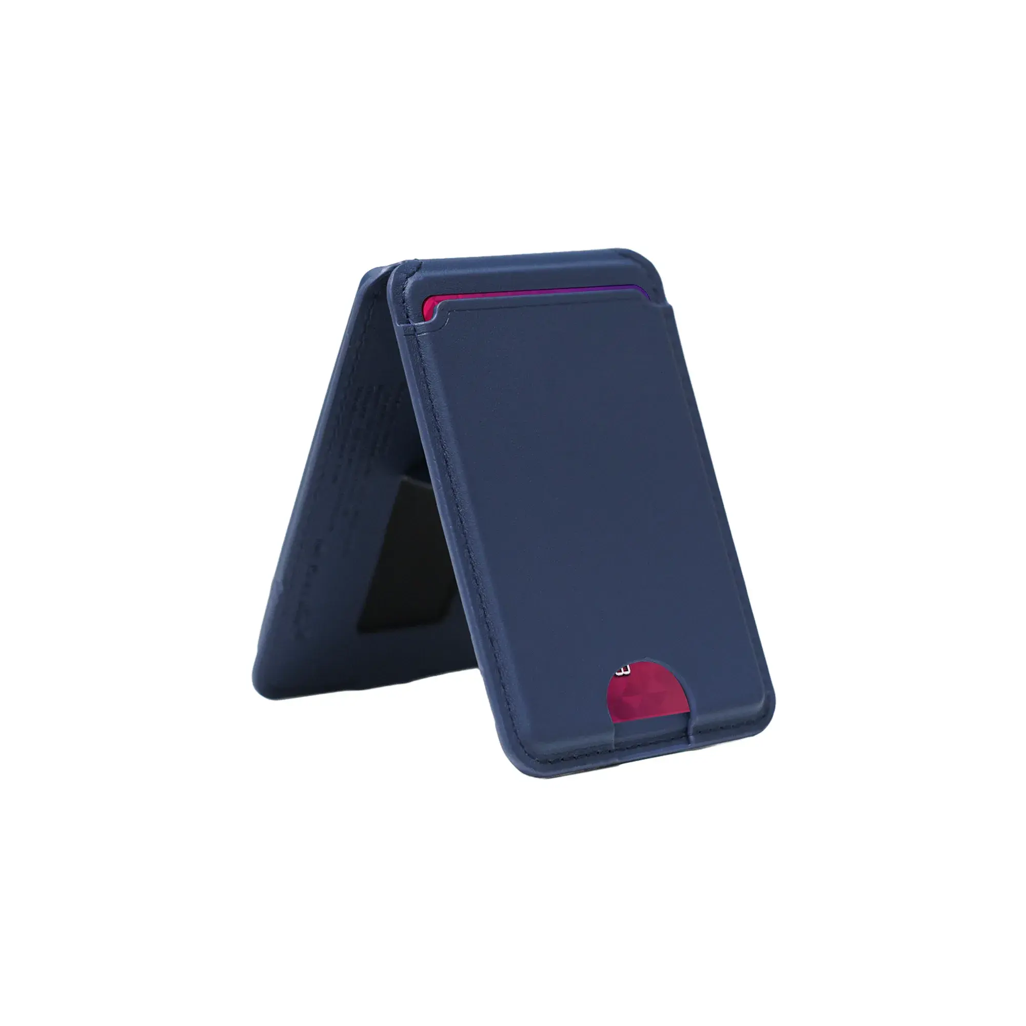 MagFoldra | 11655BL Maison Valer Magnetic Foldable Power Bank Wallet 5000mAh with Card Holder & Stand Blue - Image 2