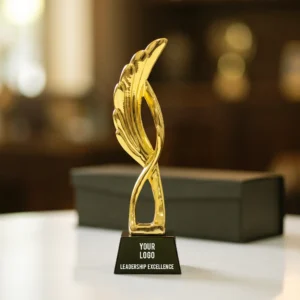 OraWingz | 11582 Award Trophy Feather shape full gold with black base