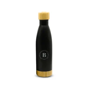 Solstix | 11456BK Insulated Bottle With Bamboo Lid And Base BK