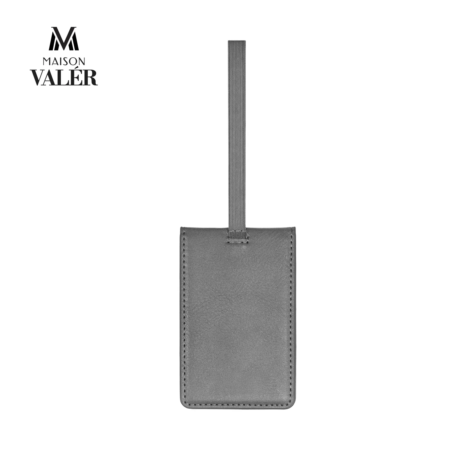 LETHEG | 11658GR Premium Leather Luggage Tag Grey - Image 2