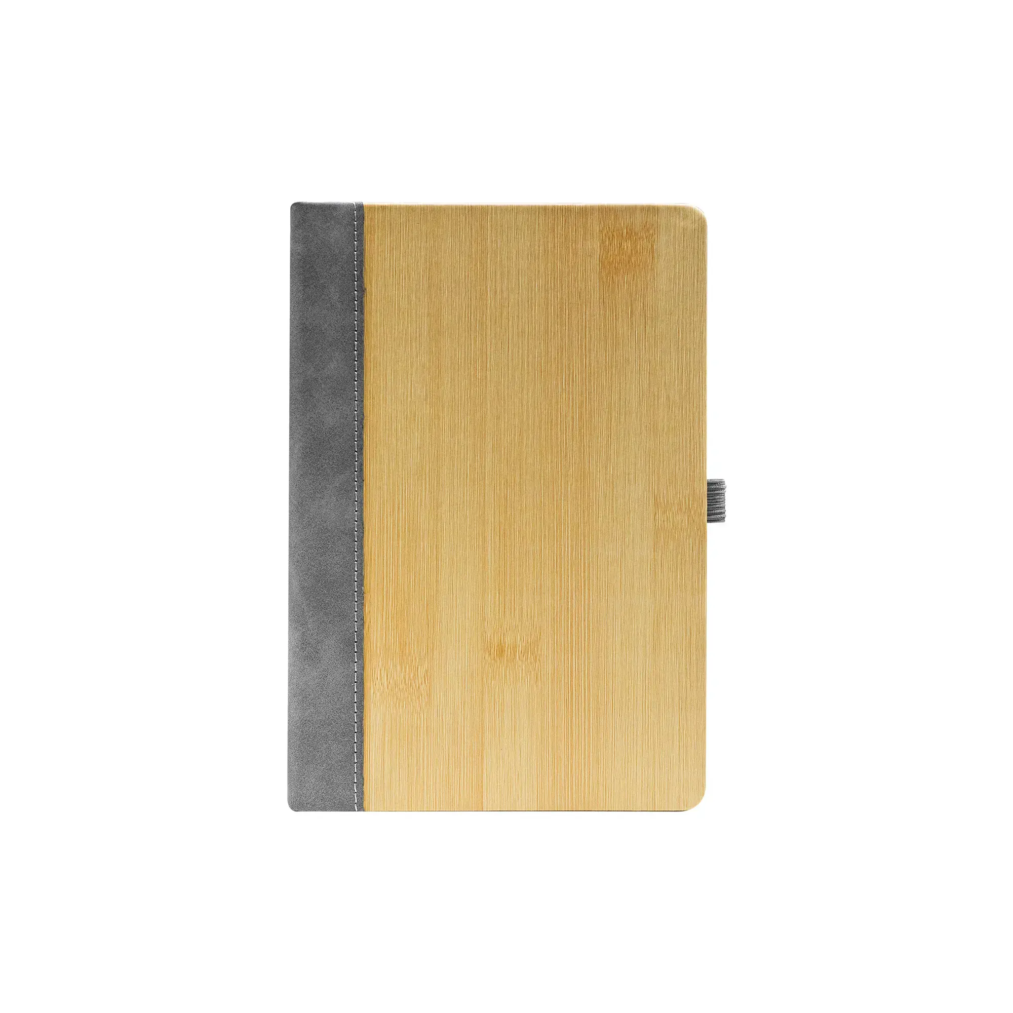 Ecovin | 11627GR Promotional PU Notebook with Bamboo Finish Gray - Image 3