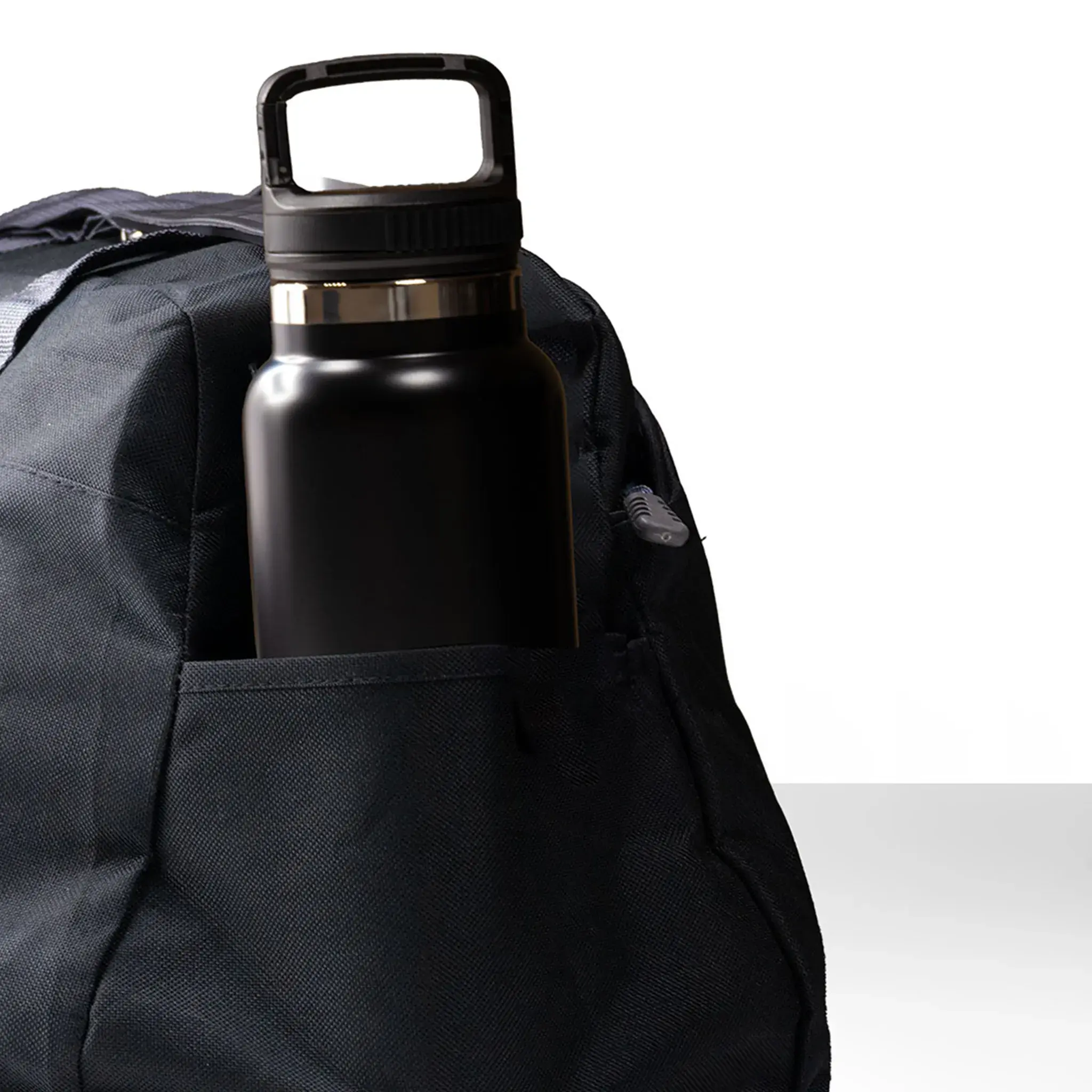 Wexat | 11477BK Duffle Bag with front and side pocket Black - Image 2