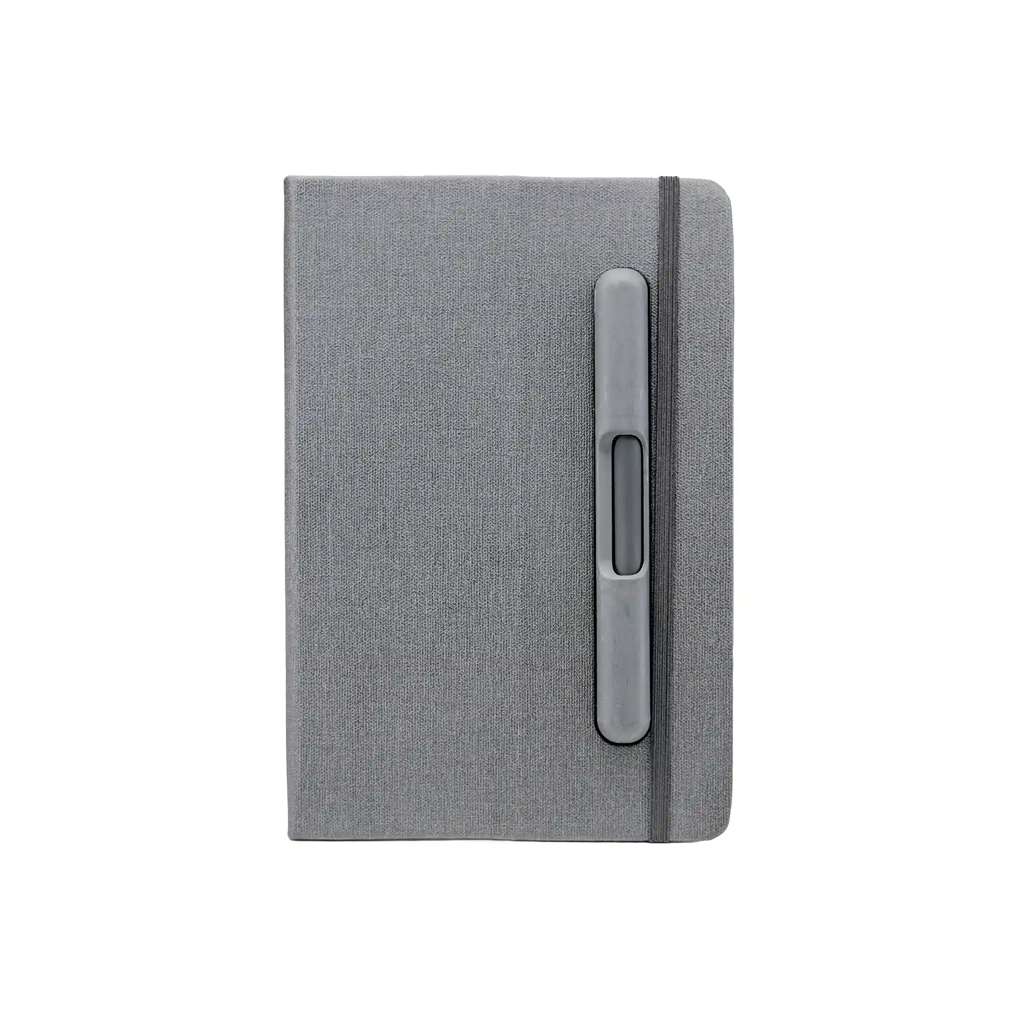 ZENRIX | 11642GR PU + RPET Look Notebook with Mobile Pen Holder Gray - Image 5