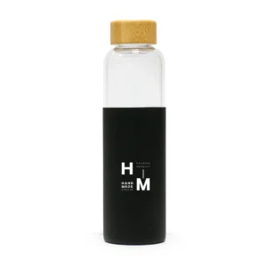 Lumion | 11282BK Bamboo Lid Glass Bottle With Silicon Case BK