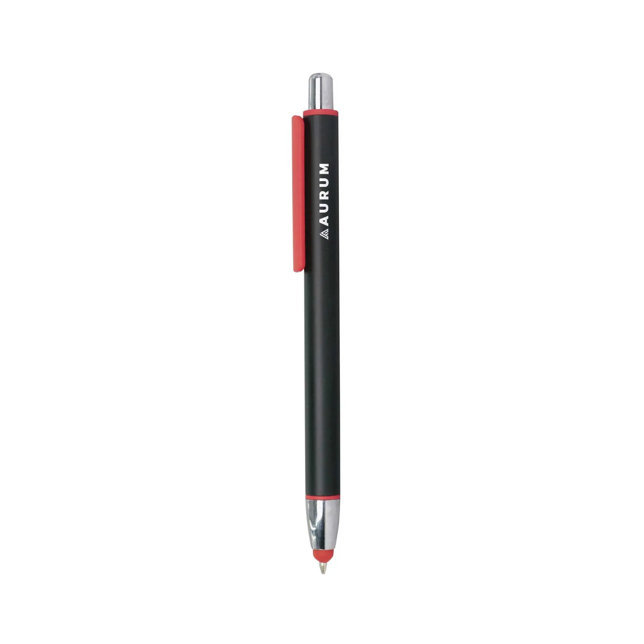 Nynox | 11318RD Black Metal Pen With Color Stylus And Clip Red