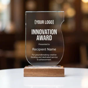 Rexar | 11577 Crystal Award With Wooden Base