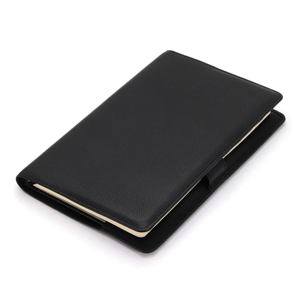 Business Gift Set-Domino Leather Covered Organizer and Kanora Matt Blue Pen - Image 3