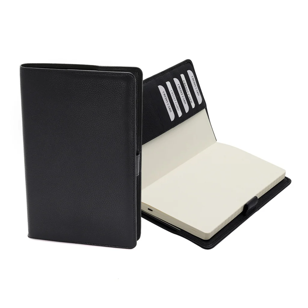 Business Gift Set-Domino Leather Covered Organizer and Kanora Matt Blue Pen - Image 6