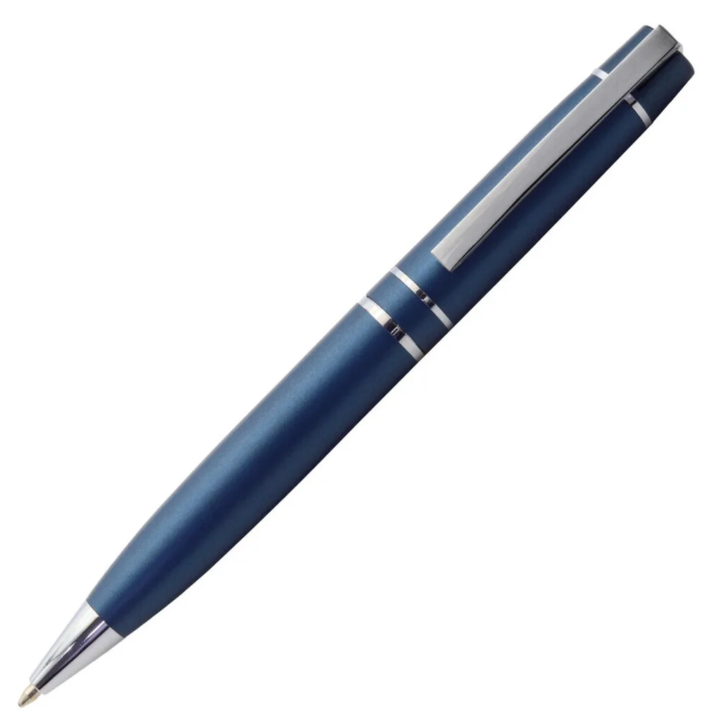 Business Gift Set-Domino Leather Covered Organizer and Kanora Matt Blue Pen - Image 2